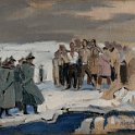 Execuation of Partisan boys by the Nazis 1950 oil on canvas 32X42